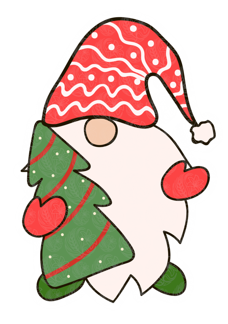 Christmas Gnome with Red Hat and Christmas Tree – GBH22553